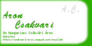 aron csakvari business card